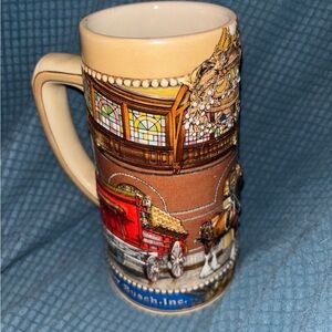 Budweiser Red, Brown and Cream Clydesdale Ceramic Stein
